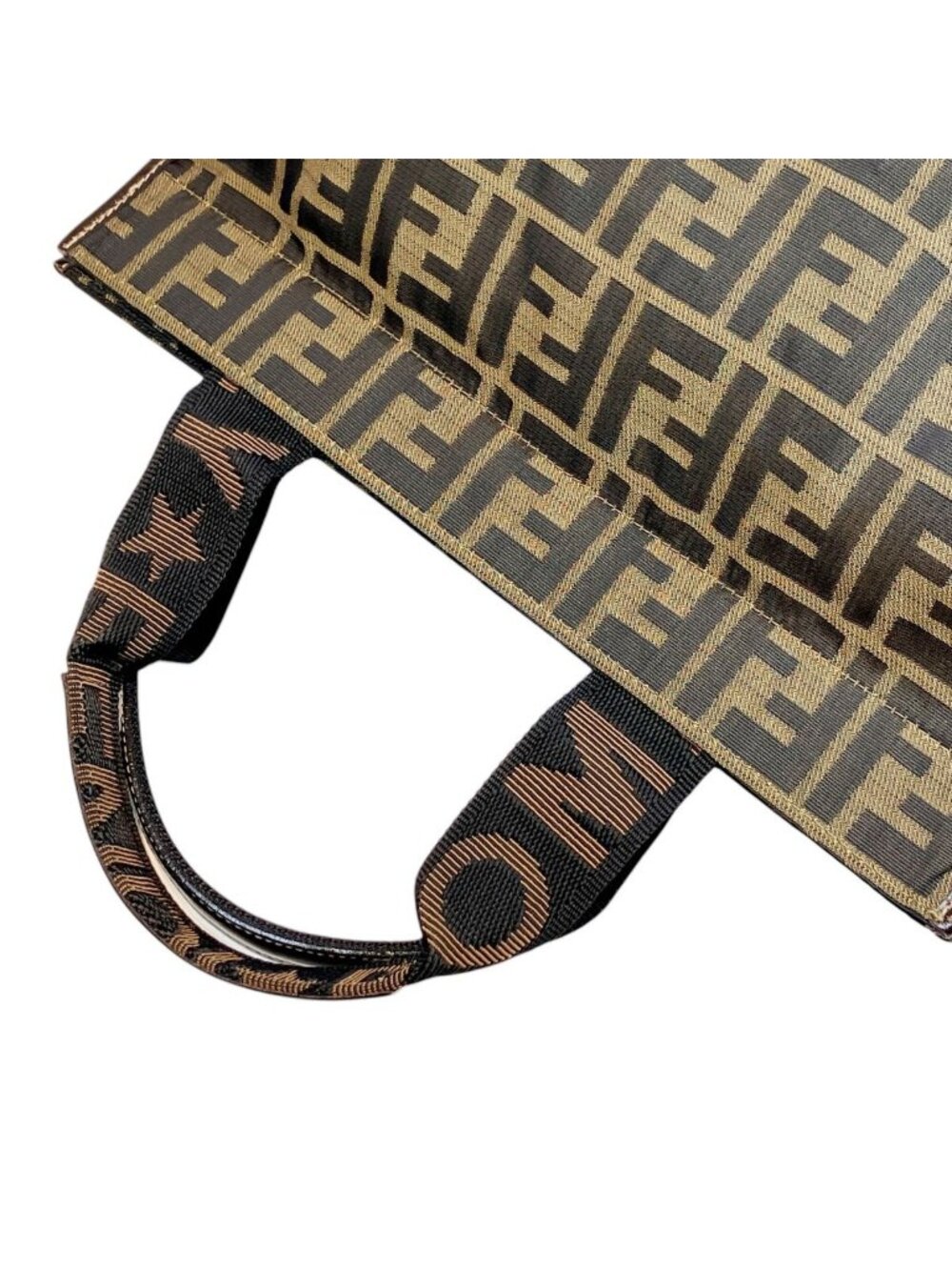 Fendi Zucchini Folding Tote Canvas Leather View 6